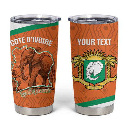 Custom Ivory Coast Football Tumbler Cup 2026 Cote d'Ivoire Les Elephants Orange Version - African Pride