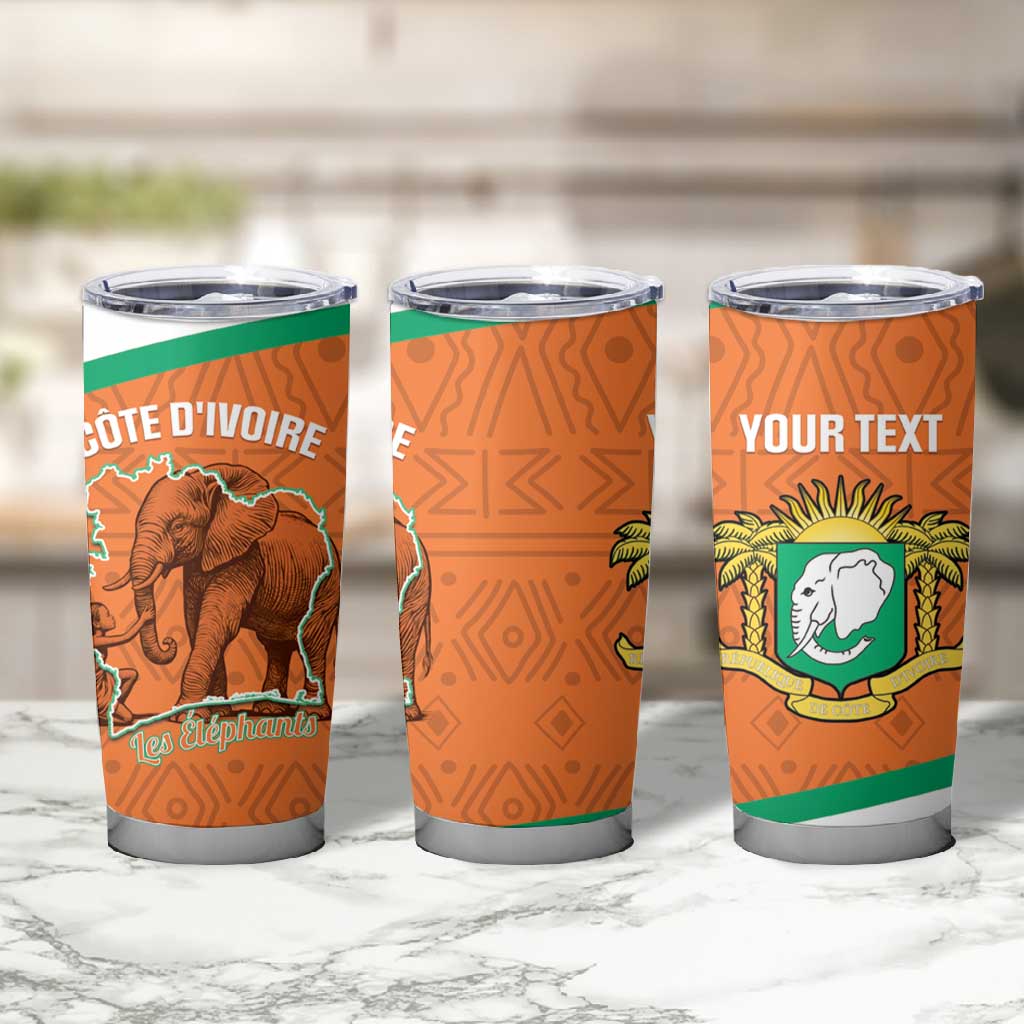 Custom Ivory Coast Football Tumbler Cup 2026 Cote d'Ivoire Les Elephants Orange Version - African Pride