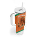 Custom Ivory Coast Football Tumbler With Handle 2026 Cote d'Ivoire Les Elephants Orange Version - African Pride