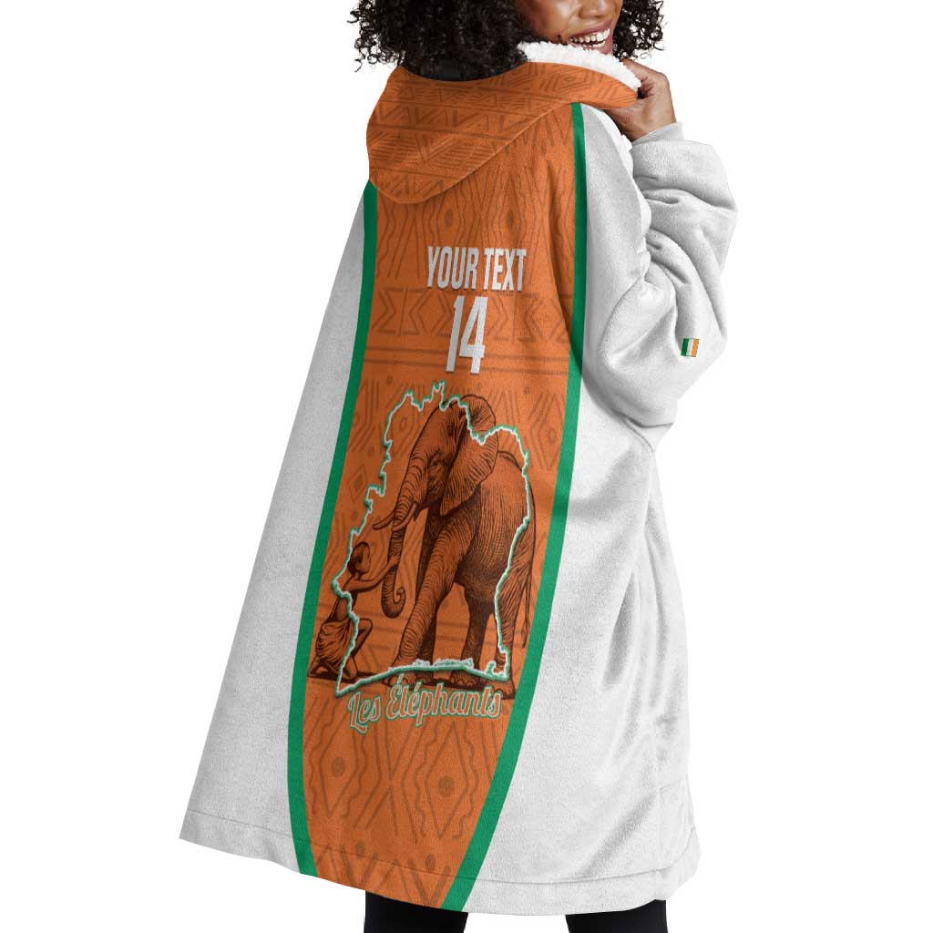 Custom Ivory Coast Football Wearable Blanket Hoodie 2026 Cote d'Ivoire Les Elephants Orange Version - African Pride