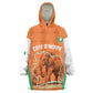 Custom Ivory Coast Football Wearable Blanket Hoodie 2026 Cote d'Ivoire Les Elephants Orange Version - African Pride