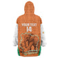 Custom Ivory Coast Football Wearable Blanket Hoodie 2026 Cote d'Ivoire Les Elephants Orange Version - African Pride