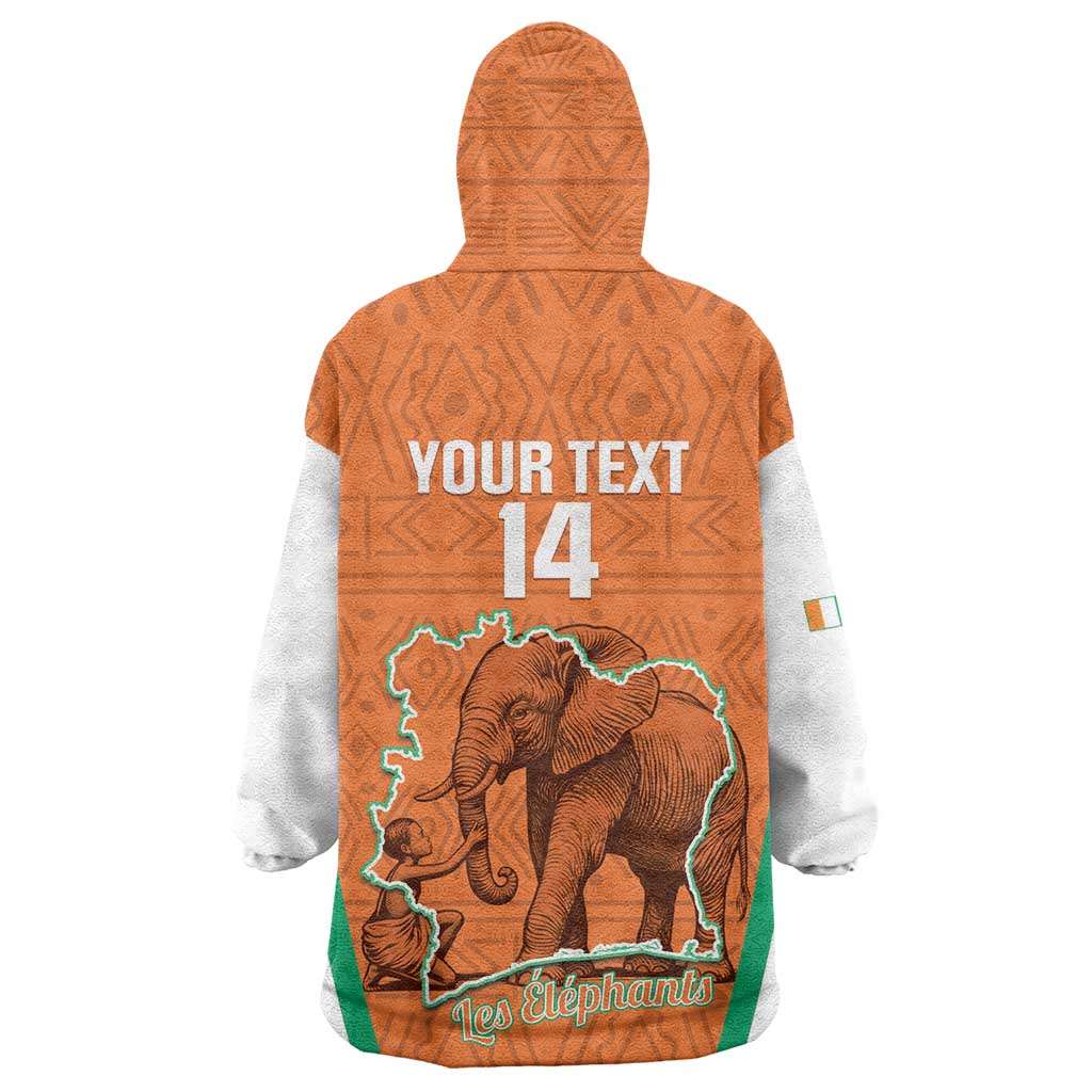 Custom Ivory Coast Football Wearable Blanket Hoodie 2026 Cote d'Ivoire Les Elephants Orange Version - African Pride