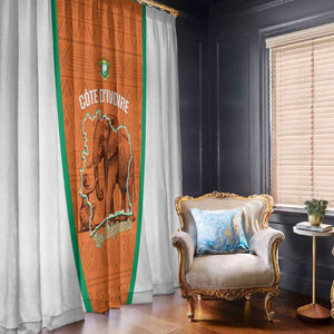 Ivory Coast Football Window Curtain 2026 Cote d'Ivoire Les Elephants Orange Version - African Pride