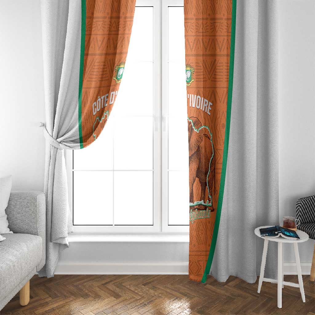 Ivory Coast Football Window Curtain 2026 Cote d'Ivoire Les Elephants Orange Version - African Pride