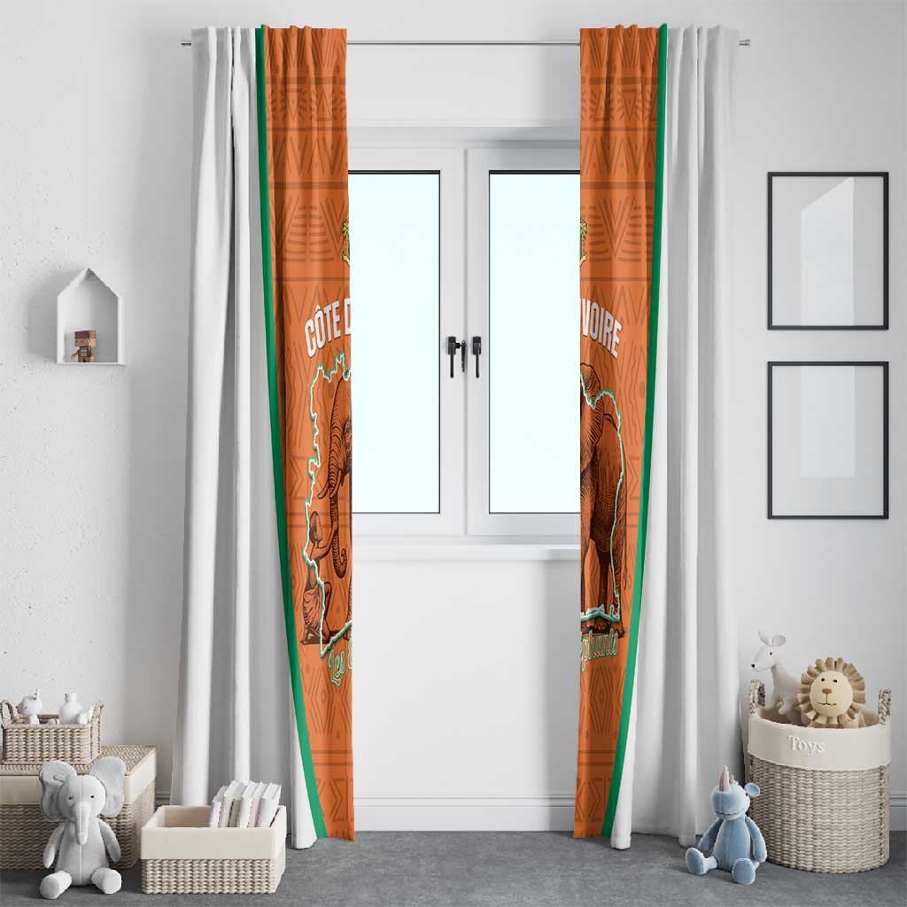 Ivory Coast Football Window Curtain 2026 Cote d'Ivoire Les Elephants Orange Version - African Pride