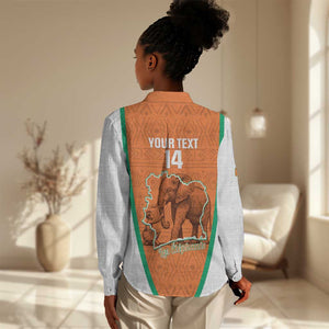 Custom Ivory Coast Football Women Casual Shirt 2026 Cote d'Ivoire Les Elephants Orange Version - African Pride