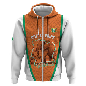 Custom Ivory Coast Football Zip Hoodie 2026 Cote d'Ivoire Les Elephants Orange Version - African Pride
