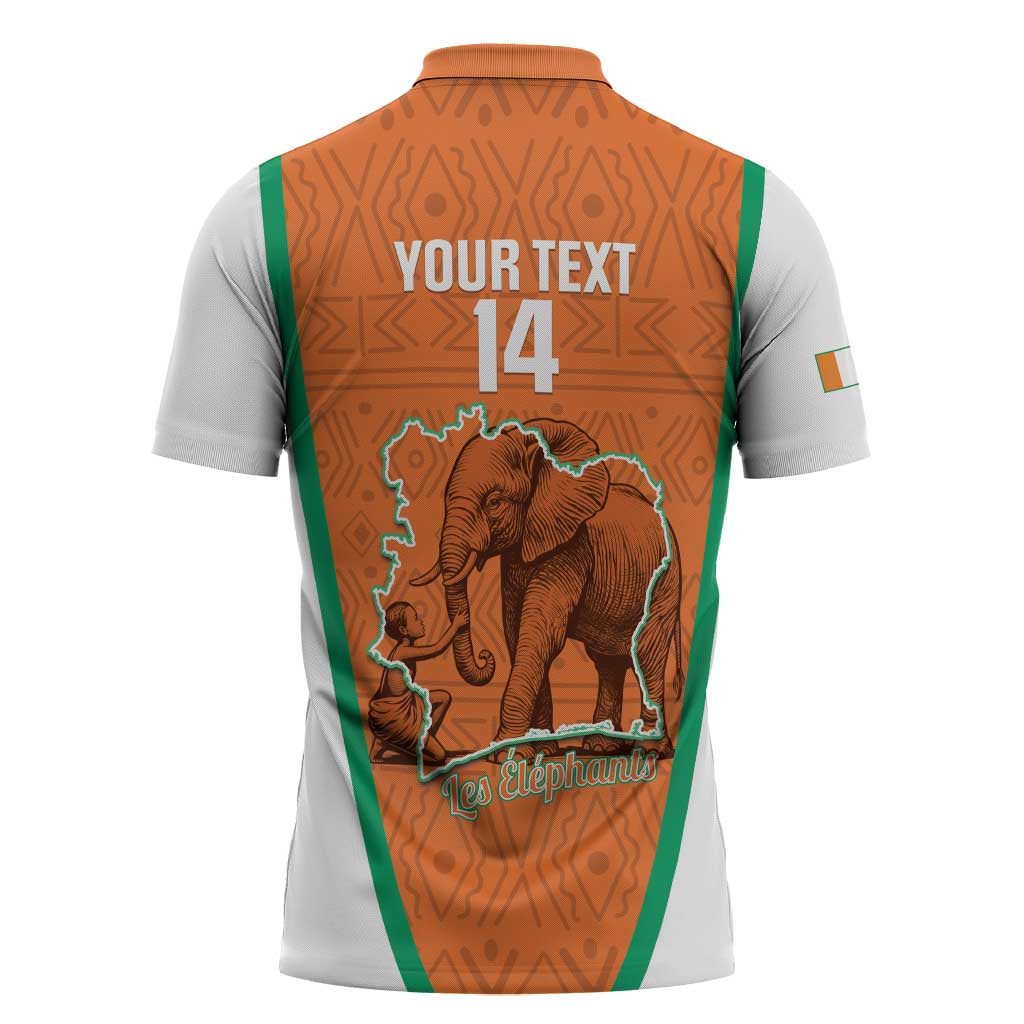 Custom Ivory Coast Football Zipper Polo Shirt 2026 Cote d'Ivoire Les Elephants Orange Version - African Pride