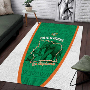 Ivory Coast Football Area Rug 2026 Cote d'Ivoire Les Elephants Green Version - African Pride