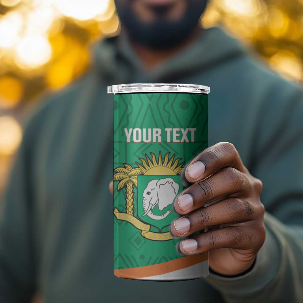 Custom Ivory Coast Football 4 in 1 Can Cooler Tumbler 2026 Cote d'Ivoire Les Elephants Green Version - African Pride