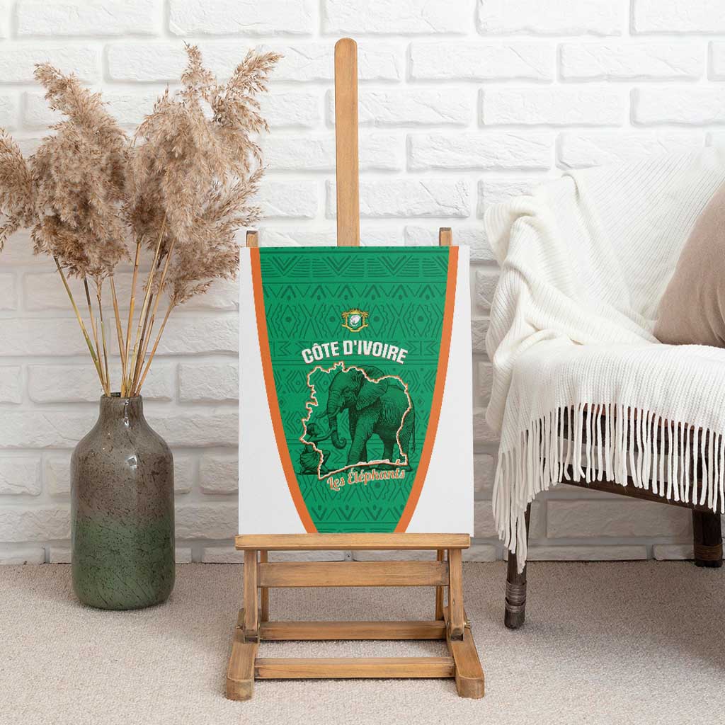 Ivory Coast Football Canvas Wall Art 2026 Cote d'Ivoire Les Elephants Green Version - African Pride