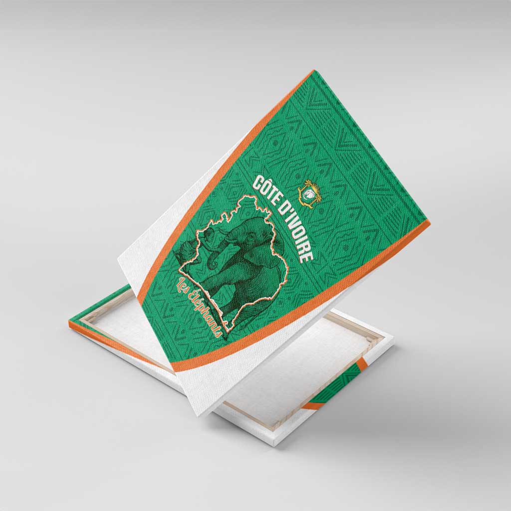 Ivory Coast Football Canvas Wall Art 2026 Cote d'Ivoire Les Elephants Green Version - African Pride