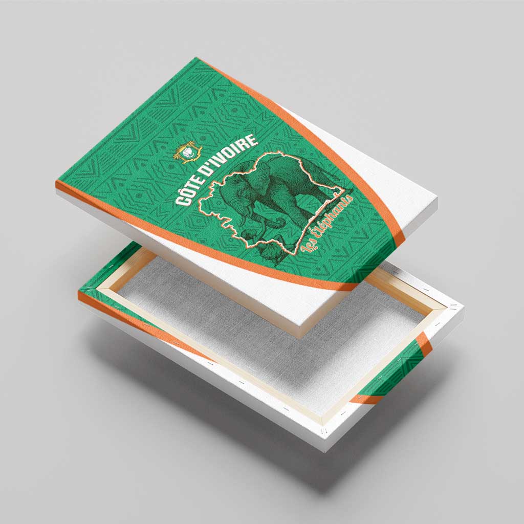 Ivory Coast Football Canvas Wall Art 2026 Cote d'Ivoire Les Elephants Green Version - African Pride