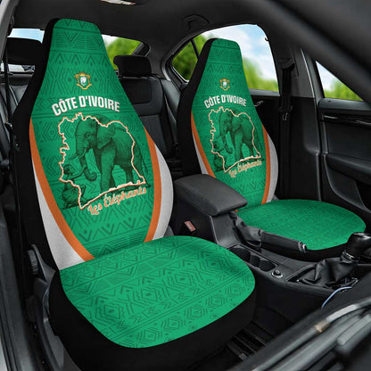 Ivory Coast Football Car Seat Cover 2026 Cote d'Ivoire Les Elephants Green Version - African Pride