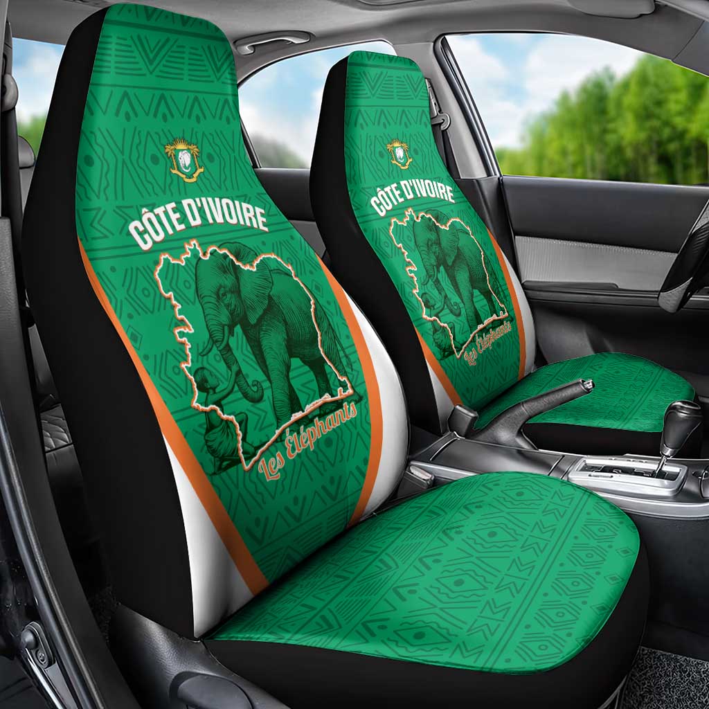 Ivory Coast Football Car Seat Cover 2026 Cote d'Ivoire Les Elephants Green Version - African Pride