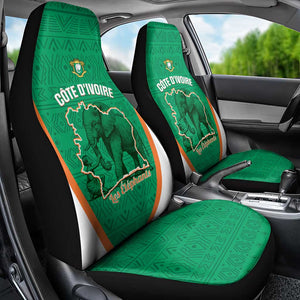 Ivory Coast Football Car Seat Cover 2026 Cote d'Ivoire Les Elephants Green Version - African Pride