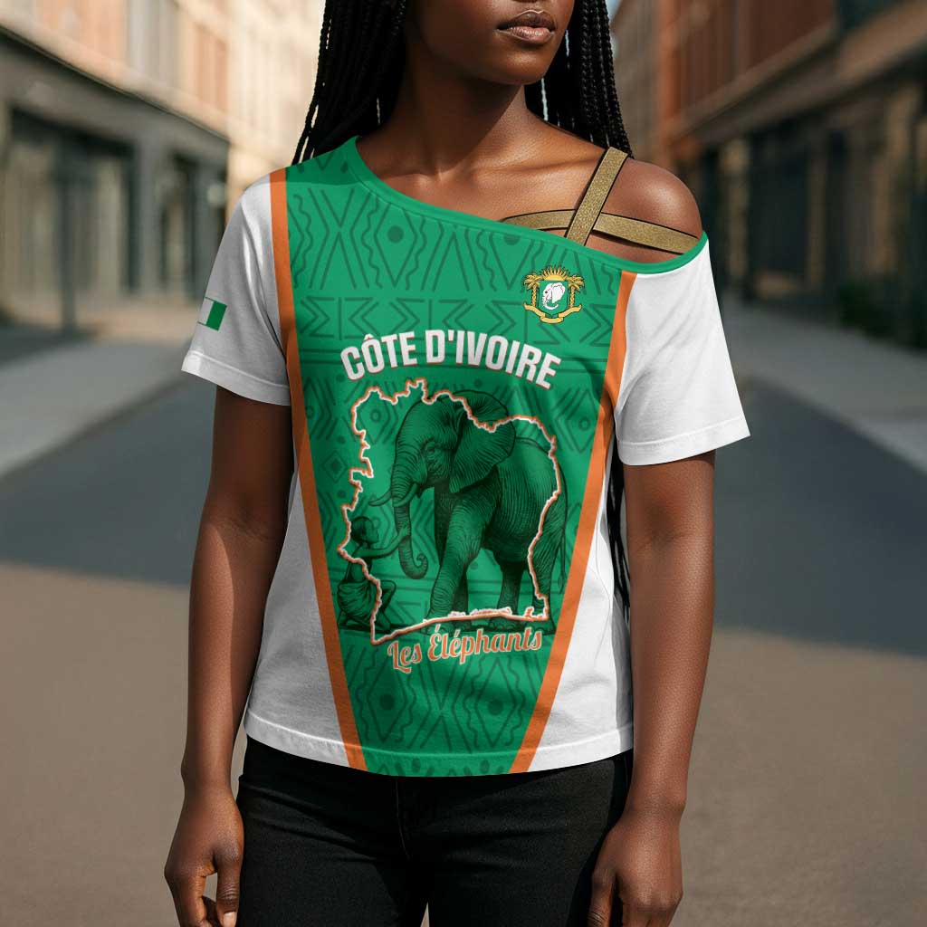 Custom Ivory Coast Football Cross Shoulder Shirt 2026 Cote d'Ivoire Les Elephants Green Version - African Pride