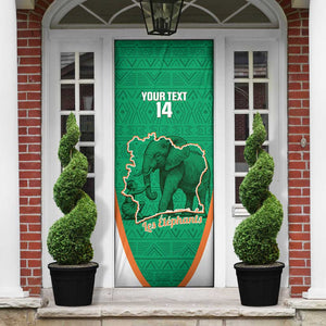 Custom Ivory Coast Football Door Cover 2026 Cote d'Ivoire Les Elephants Green Version - African Pride