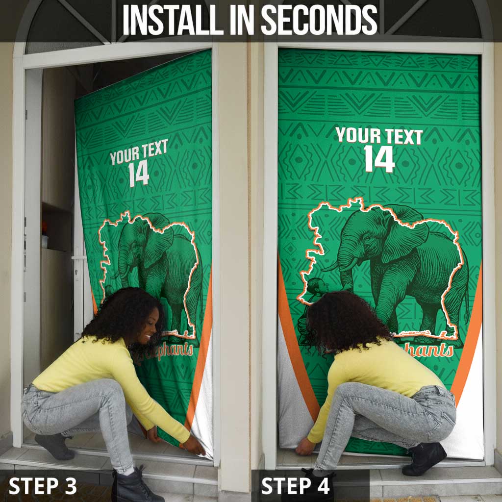 Custom Ivory Coast Football Door Cover 2026 Cote d'Ivoire Les Elephants Green Version - African Pride