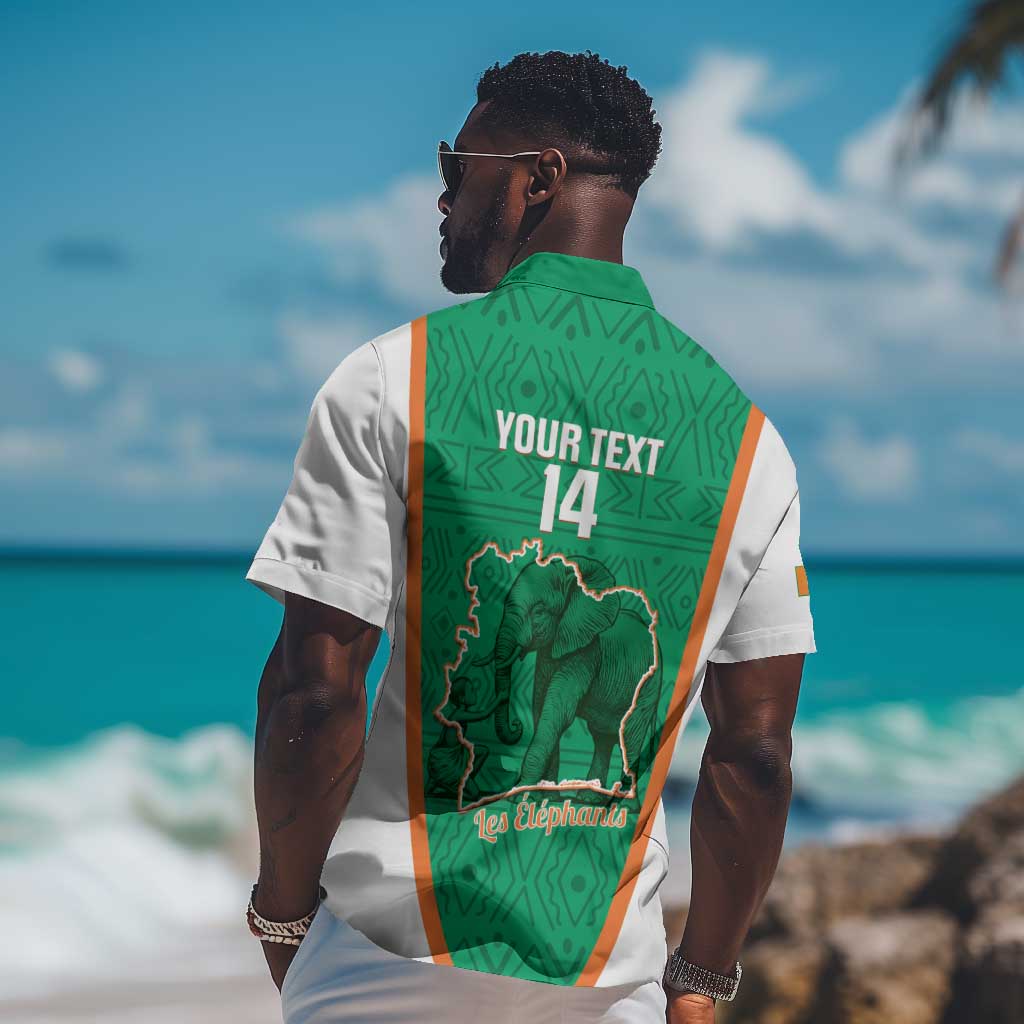 Custom Ivory Coast Football Hawaiian Shirt 2026 Cote d'Ivoire Les Elephants Green Version LT14