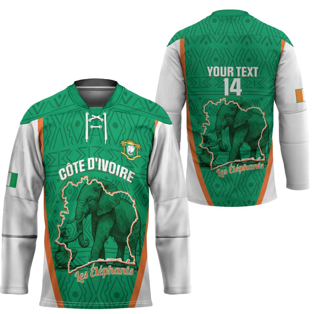 Custom Ivory Coast Football Hockey Jersey 2026 Cote d'Ivoire Les Elephants Green Version - African Pride