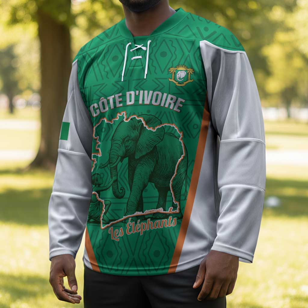 Custom Ivory Coast Football Hockey Jersey 2026 Cote d'Ivoire Les Elephants Green Version - African Pride