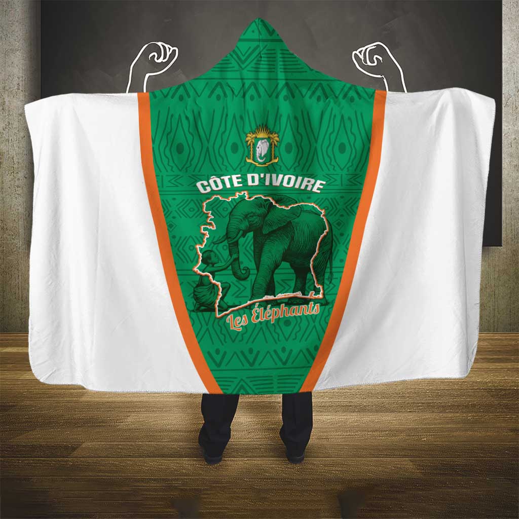 Ivory Coast Football Hooded Blanket 2026 Cote d'Ivoire Les Elephants Green Version - African Pride