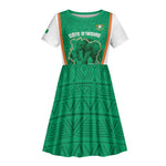 Custom Ivory Coast Football Kid Short Sleeve Dress 2026 Cote d'Ivoire Les Elephants Green Version LT14