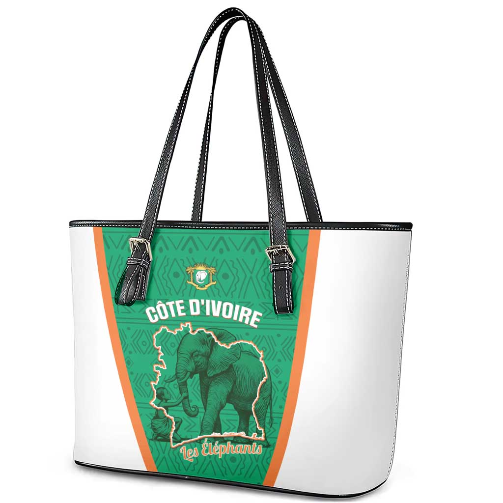 Ivory Coast Football Leather Tote Bag 2026 Cote d'Ivoire Les Elephants Green Version - African Pride