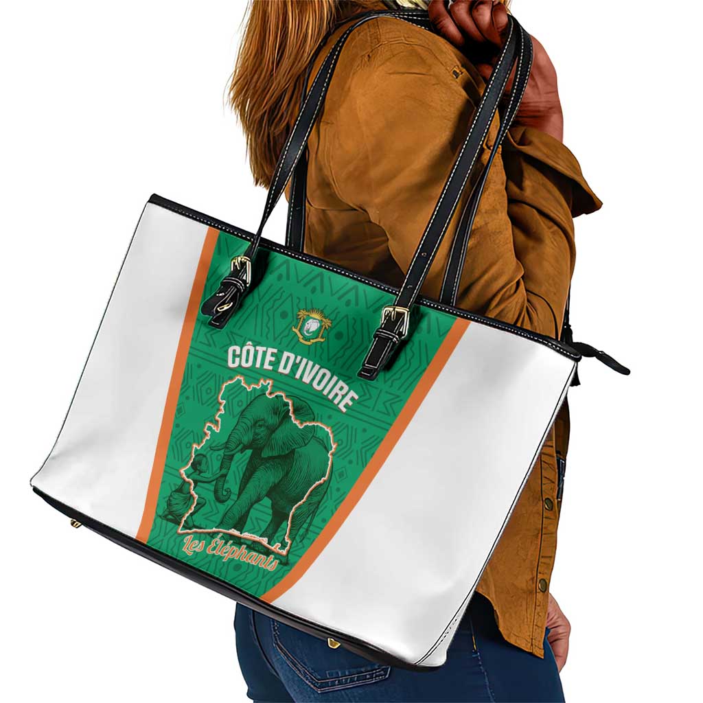 Ivory Coast Football Leather Tote Bag 2026 Cote d'Ivoire Les Elephants Green Version - African Pride