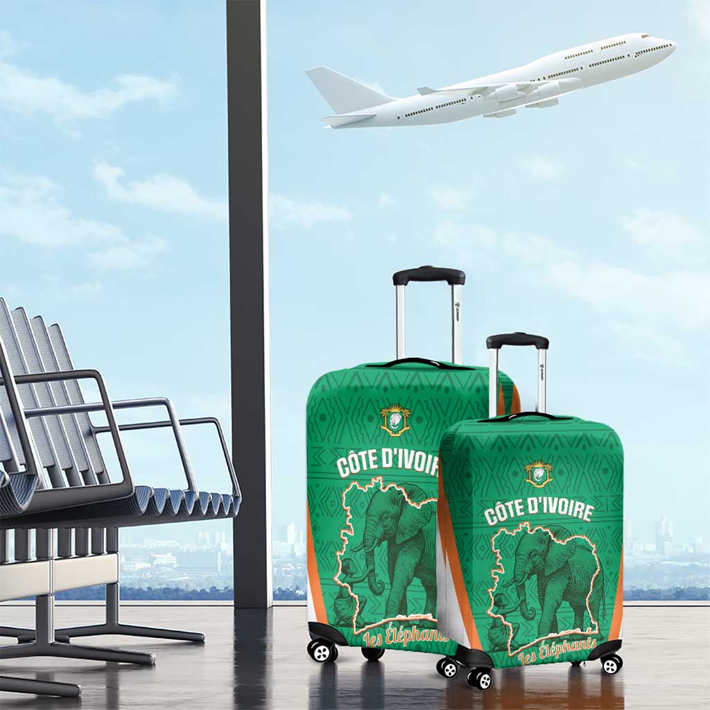 Ivory Coast Football Luggage Cover 2026 Cote d'Ivoire Les Elephants Green Version - African Pride