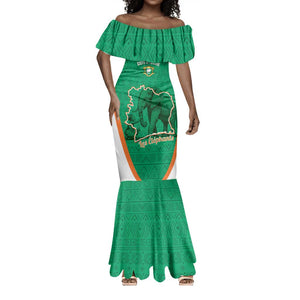 Custom Ivory Coast Football Mermaid Dress 2026 Cote d'Ivoire Les Elephants Green Version - African Pride