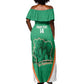 Custom Ivory Coast Football Off Shoulder Maxi Dress 2026 Cote d'Ivoire Les Elephants Green Version - African Pride