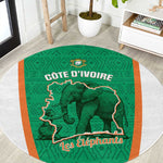 Ivory Coast Football Round Carpet 2026 Cote d'Ivoire Les Elephants Green Version - African Pride