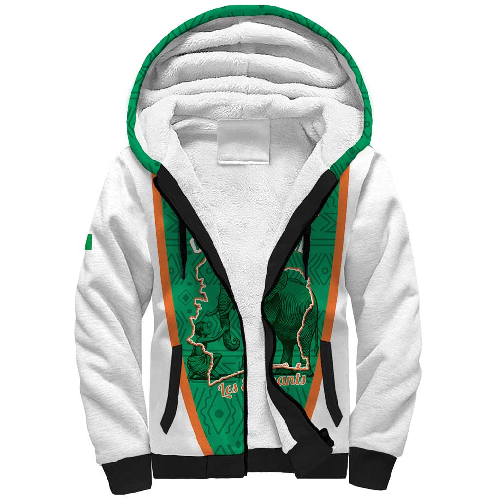 Custom Ivory Coast Football Sherpa Hoodie 2026 Cote d'Ivoire Les Elephants Green Version - African Pride