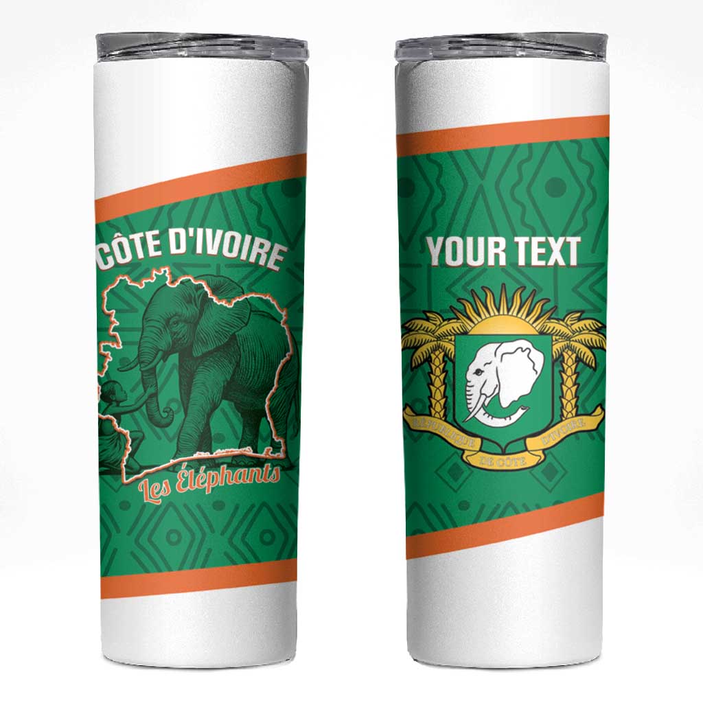 Custom Ivory Coast Football Skinny Tumbler 2026 Cote d'Ivoire Les Elephants Green Version - African Pride