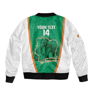 Custom Ivory Coast Football Sleeve Zip Bomber Jacket 2026 Cote d'Ivoire Les Elephants Green Version - African Pride