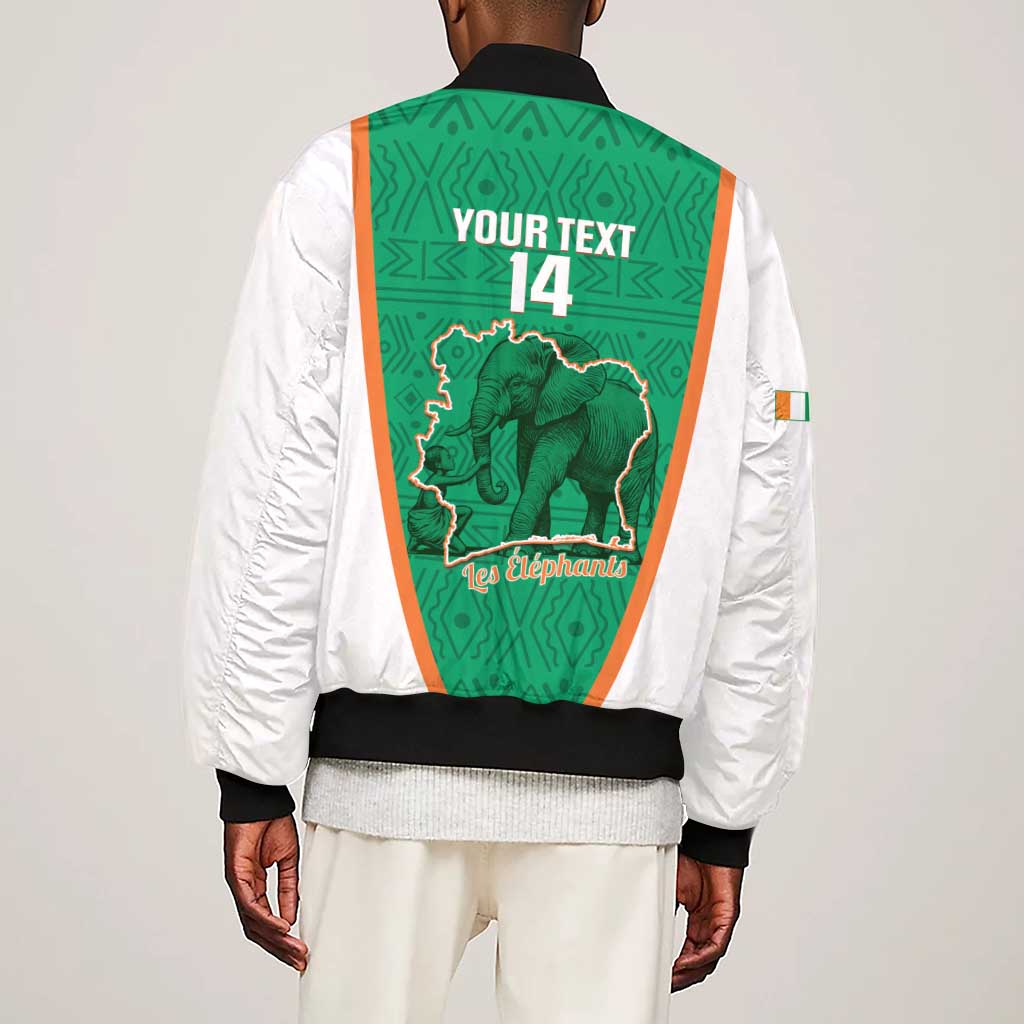 Custom Ivory Coast Football Sleeve Zip Bomber Jacket 2026 Cote d'Ivoire Les Elephants Green Version - African Pride