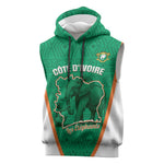 Custom Ivory Coast Football Sleeveless Hoodie 2026 Cote d'Ivoire Les Elephants Green Version - African Pride