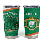 Custom Ivory Coast Football Tumbler Cup 2026 Cote d'Ivoire Les Elephants Green Version - African Pride