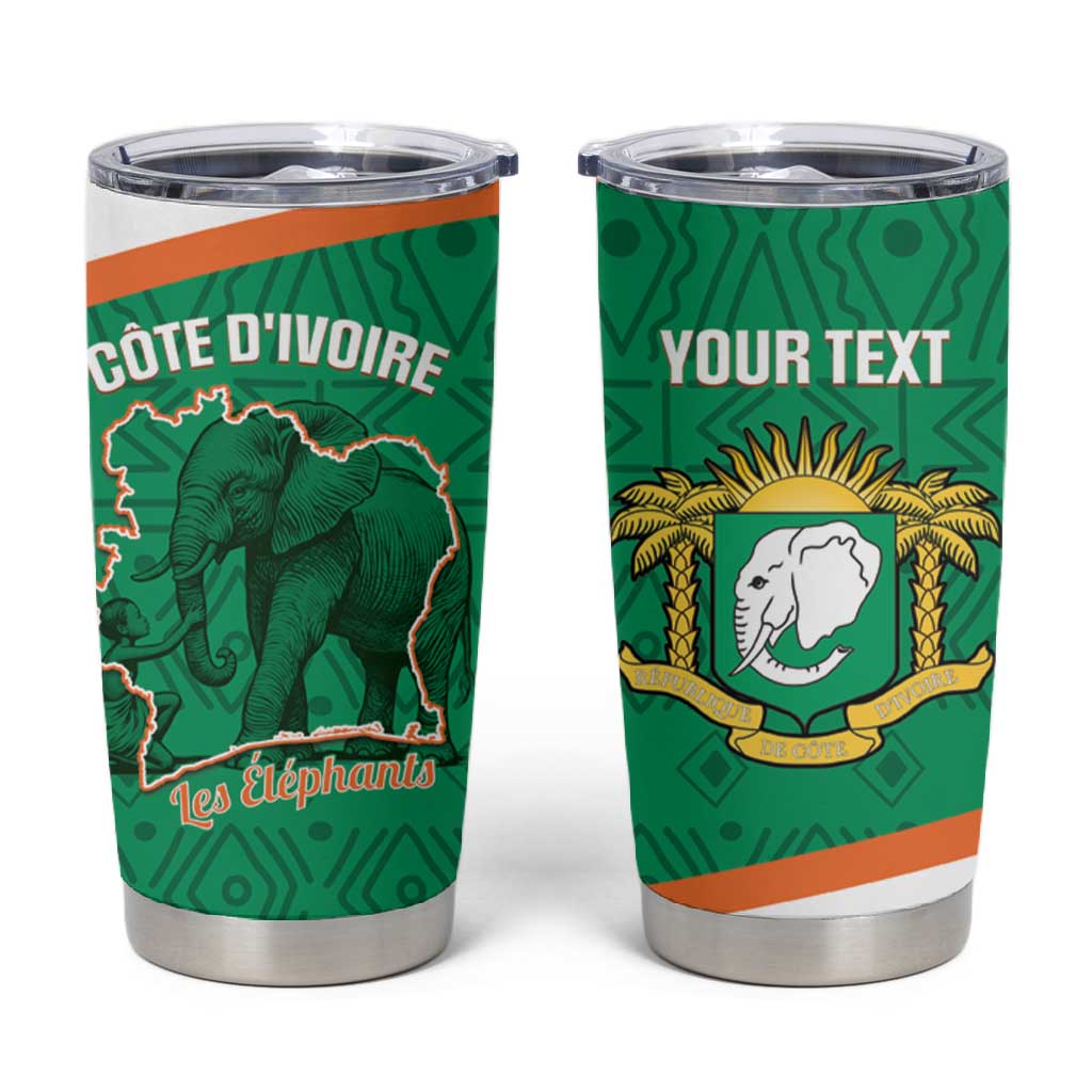 Custom Ivory Coast Football Tumbler Cup 2026 Cote d'Ivoire Les Elephants Green Version - African Pride