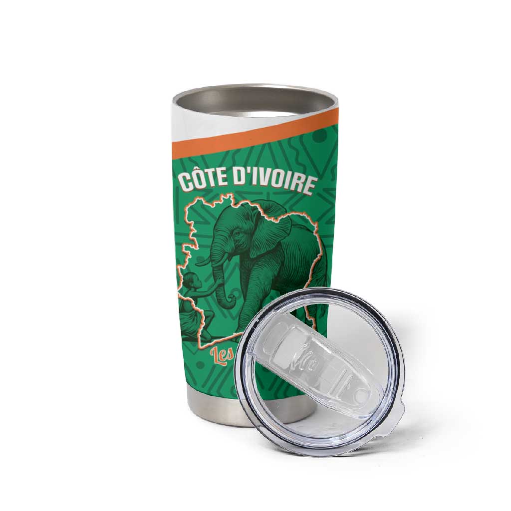 Custom Ivory Coast Football Tumbler Cup 2026 Cote d'Ivoire Les Elephants Green Version - African Pride