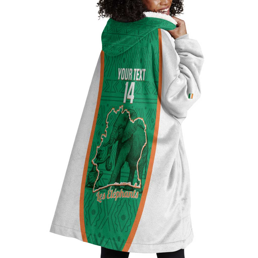 Custom Ivory Coast Football Wearable Blanket Hoodie 2026 Cote d'Ivoire Les Elephants Green Version - African Pride