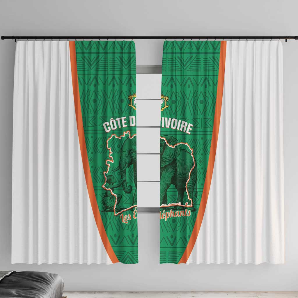 Ivory Coast Football Window Curtain 2026 Cote d'Ivoire Les Elephants Green Version - African Pride