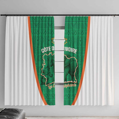 Ivory Coast Football Window Curtain 2026 Cote d'Ivoire Les Elephants Green Version - African Pride