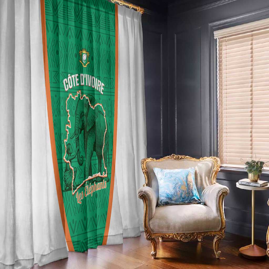 Ivory Coast Football Window Curtain 2026 Cote d'Ivoire Les Elephants Green Version - African Pride