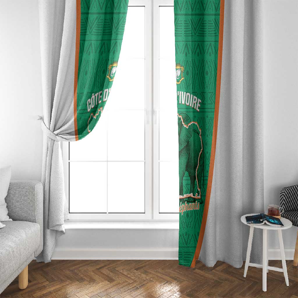 Ivory Coast Football Window Curtain 2026 Cote d'Ivoire Les Elephants Green Version - African Pride