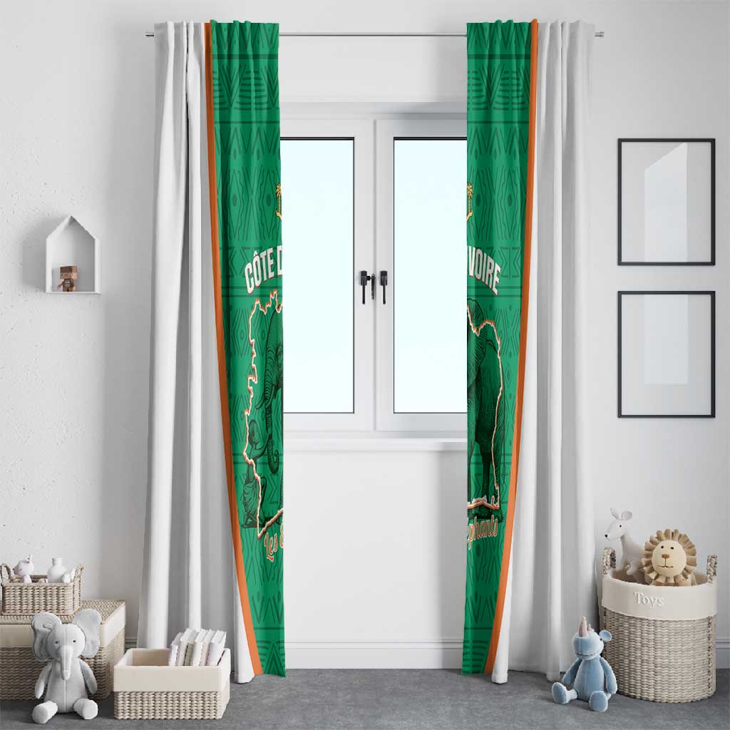 Ivory Coast Football Window Curtain 2026 Cote d'Ivoire Les Elephants Green Version - African Pride