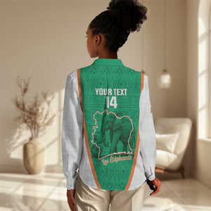 Custom Ivory Coast Football Women Casual Shirt 2026 Cote d'Ivoire Les Elephants Green Version - African Pride